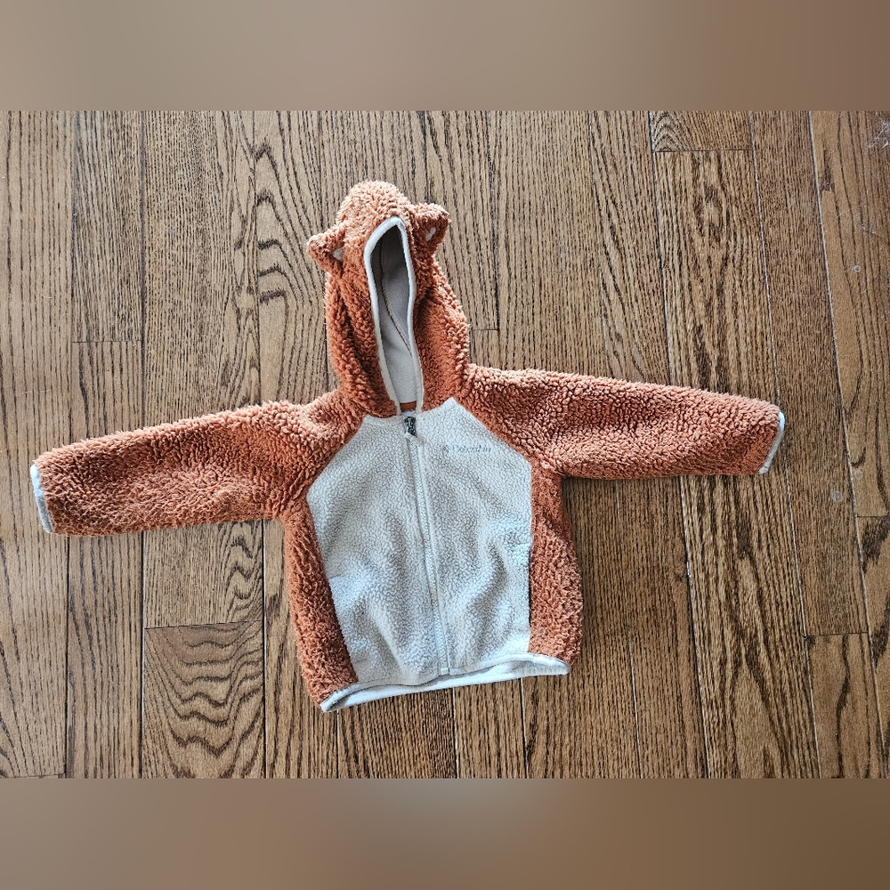 Columbia 4T Coat Bear Ears Orange Fleece Hoodie Hooded Cute Toddler Animal Fox